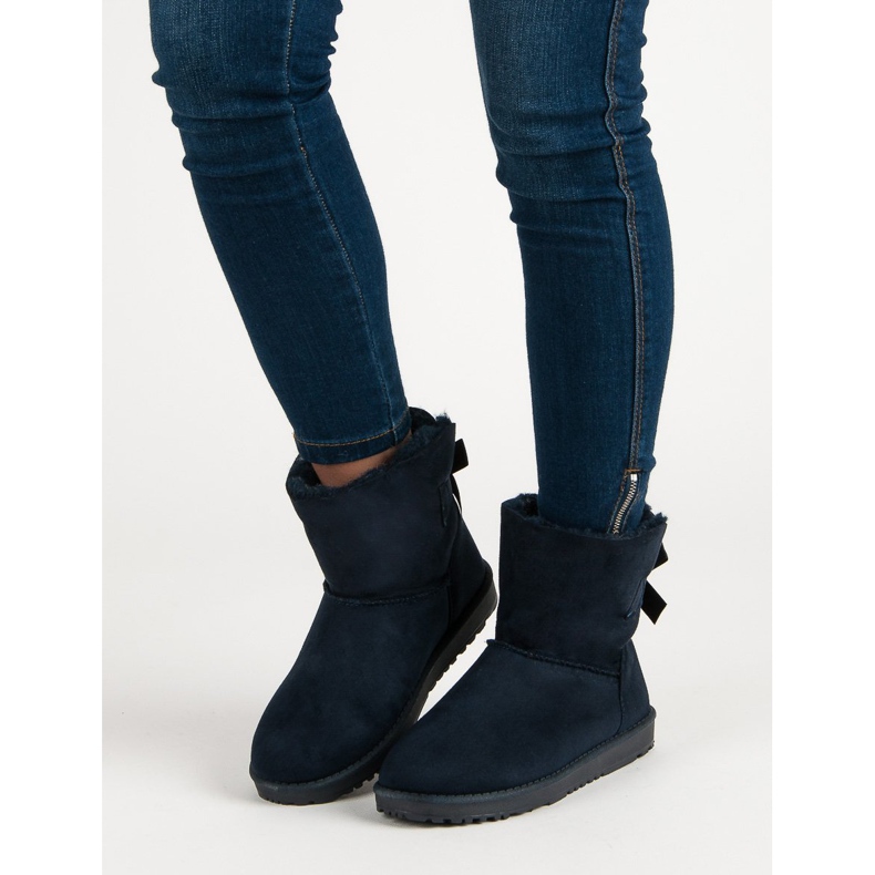 Queentina Mukluki blu navy con fiocco 1