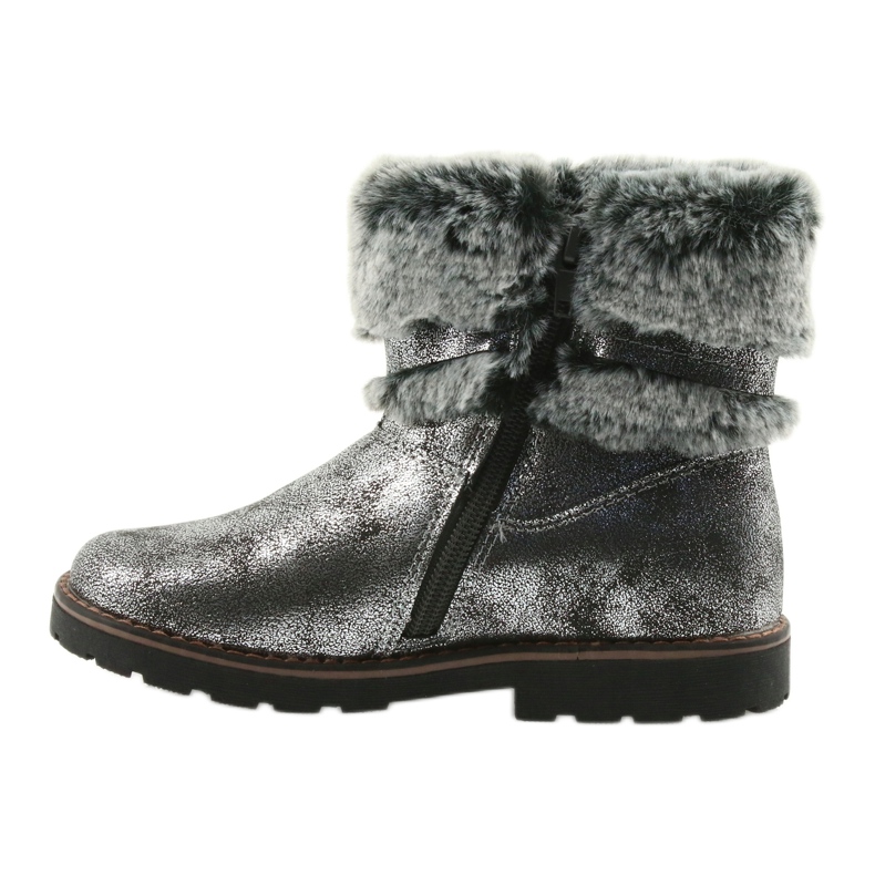 American Club Stivali americani stivali invernali con pelliccia 17042 nero grigio 2