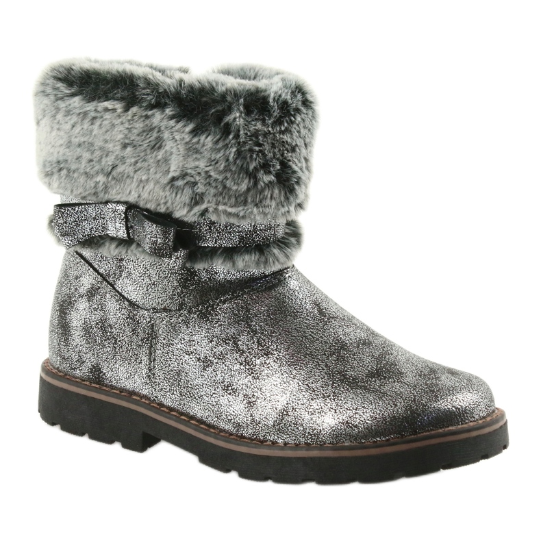 American Club Stivali americani stivali invernali con pelliccia 17042 nero grigio 1