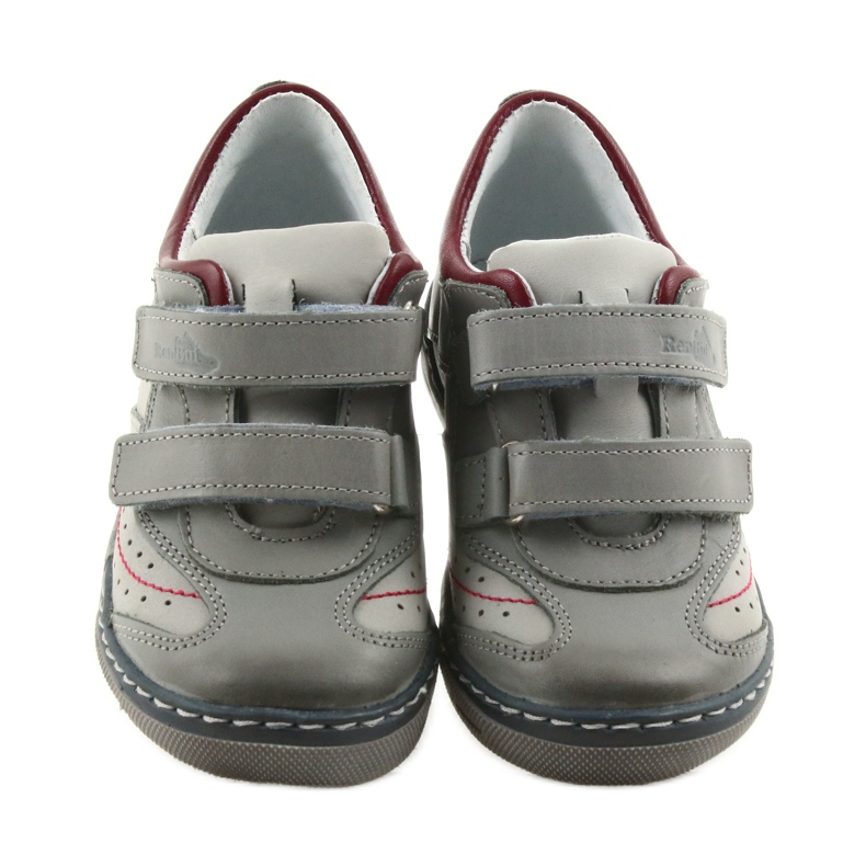Scarpe da bambino francesine grigie con velcro Ren But 3047 rosso multicolore grigio 4