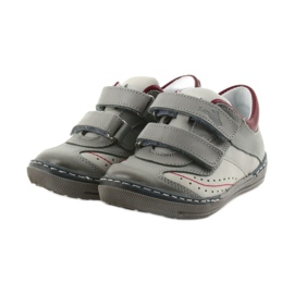 Scarpe da bambino francesine grigie con velcro Ren But 3047 rosso multicolore grigio 3