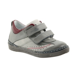 Scarpe da bambino francesine grigie con velcro Ren But 3047 rosso multicolore grigio 1
