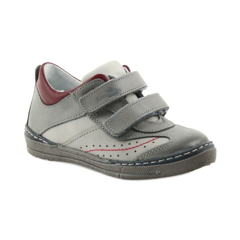 Scarpe da bambino francesine grigie con velcro Ren But 3047 rosso multicolore grigio 1