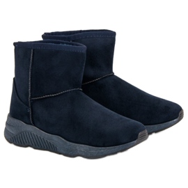 Stivali da neve sulla piattaforma blu blu navy 1