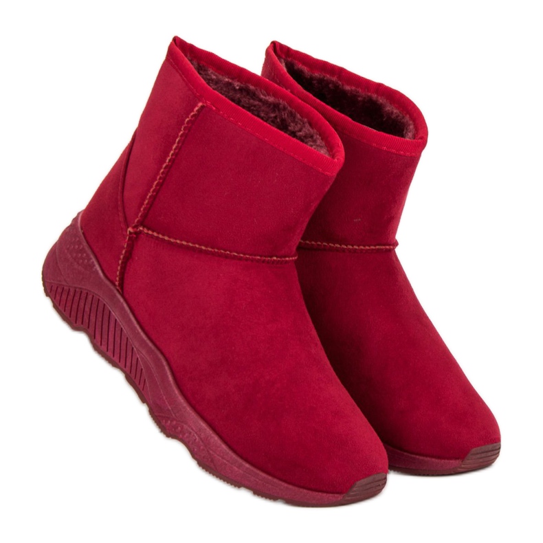 Stivali da neve sulla piattaforma rosso 1