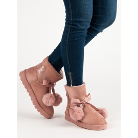 Mukluki rosa con pompon 2