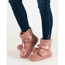 Mukluki rosa con pompon 1