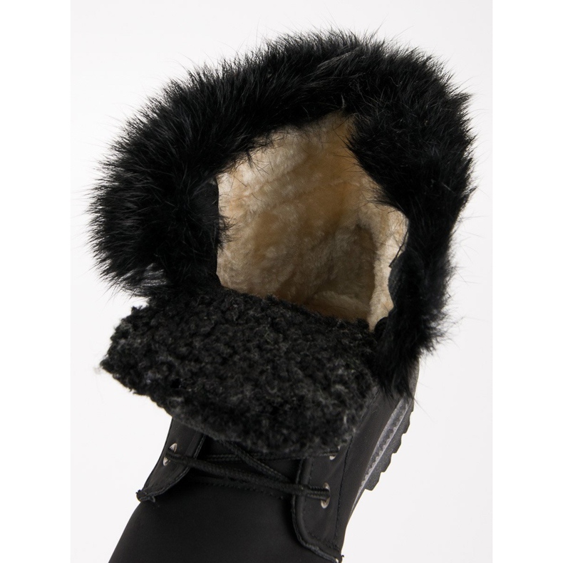 Queentina Trapper neri con pelliccia nero 2