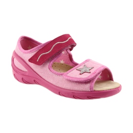 Befado scarpe per bambini sandali un inserto in pelle 433X032 rosa grigio 1