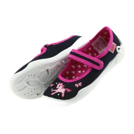 Pantofole ballerine scarpe per bambini Befado 114X323 rosa blu navy 5
