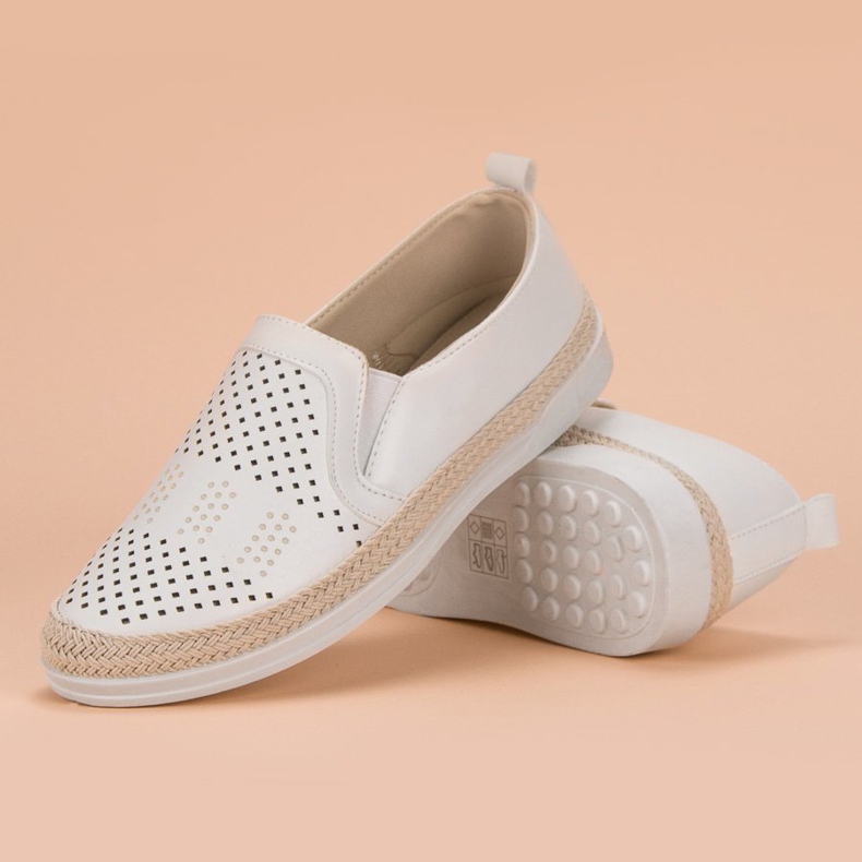 Sneakers Slip On traforate bianco 2