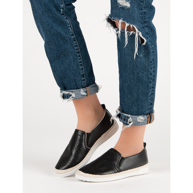 Sneakers Slip On traforate nero 2