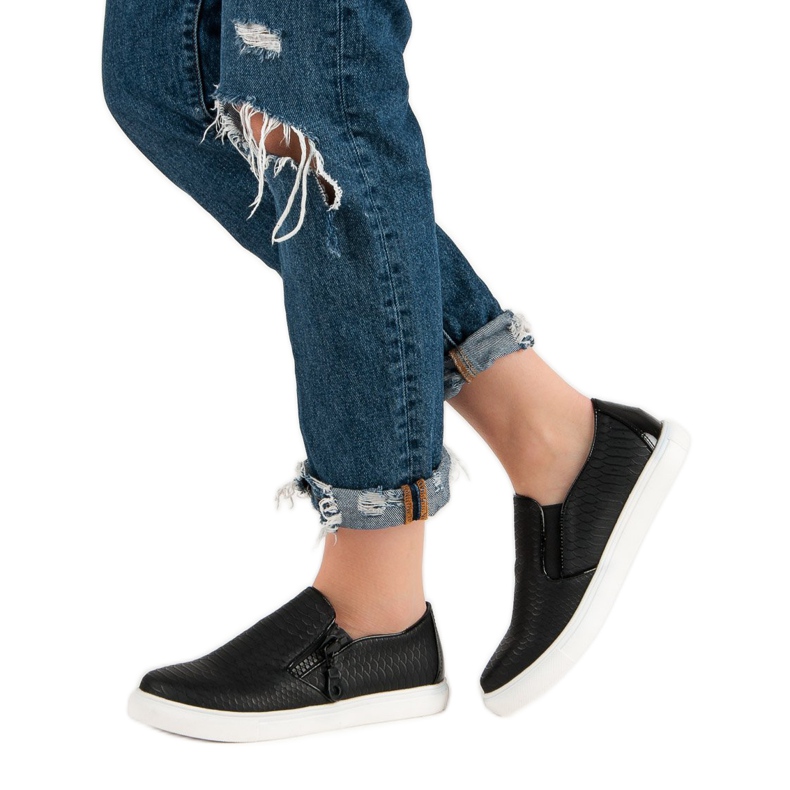 Scarpe da ginnastica nere senza lacci nero 1