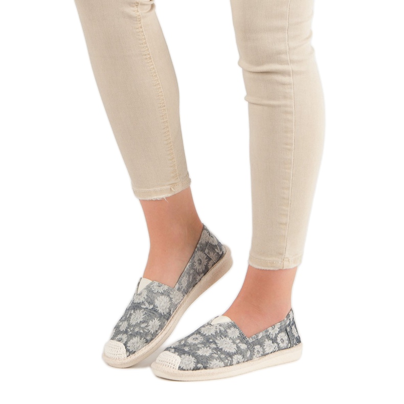 Small Swan Espadrillas alla moda grigio 1