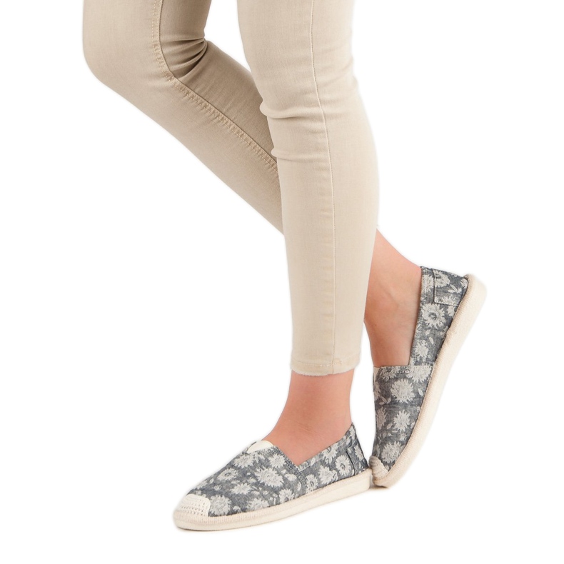 Small Swan Espadrillas alla moda grigio 2