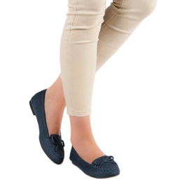 Small Swan Mocassini blu navy con fiocco 2