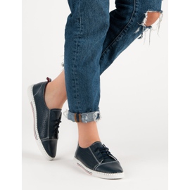 Sneakers traforate in pelle VINCEZA blu 2