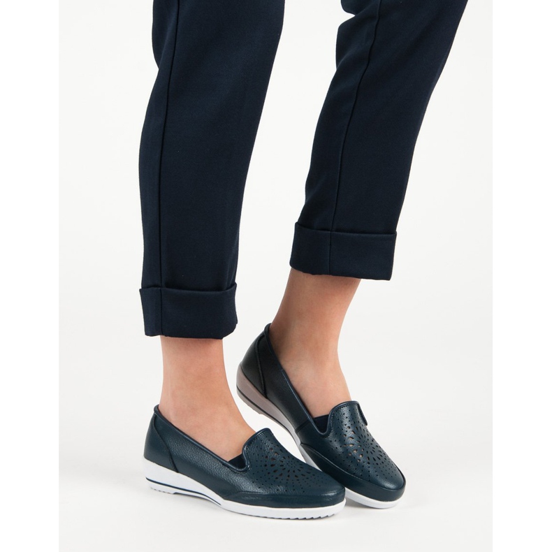 Scarpe traforate in pelle VINCEZA blu 2