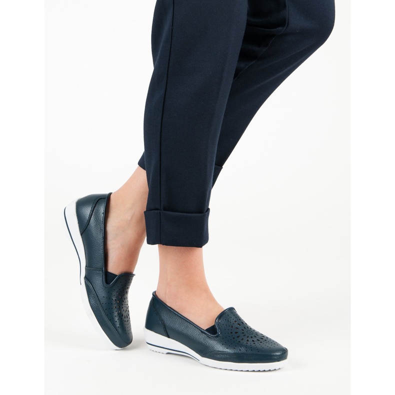 Scarpe traforate in pelle VINCEZA blu 1
