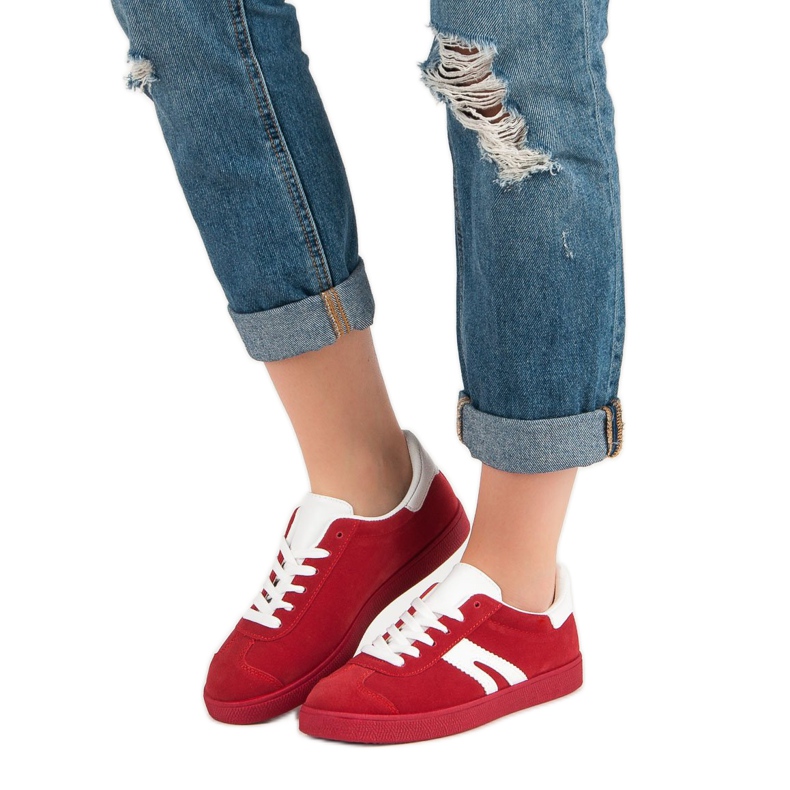 Sneakers mckeylor in camoscio rosso 1