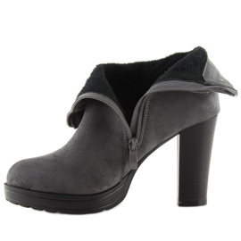 Grigio Stivali con tacco alto BK3233 Grigio 2