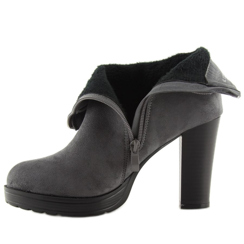 Grigio Stivali con tacco alto BK3233 Grigio 2
