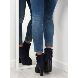 Stivali blu navy con tacco alto BK3233 Navy 1