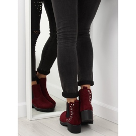 Stivali Jodhpur con borchie bordeaux Z175 Borgogna rosso 1