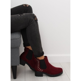 Stivali Jodhpur con borchie bordeaux Z175 Borgogna rosso 2