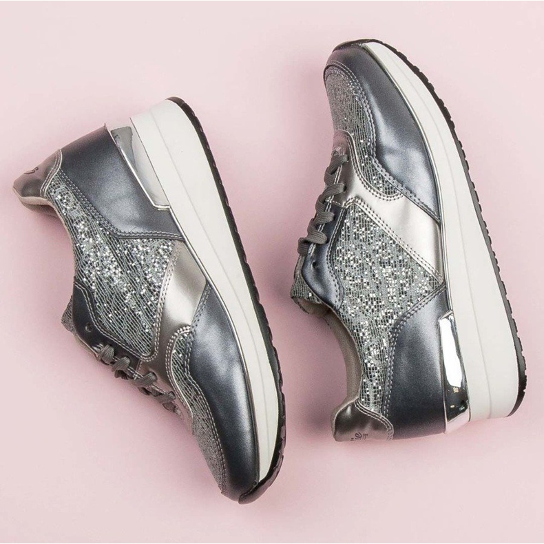 Kylie Scarpe Sportive Con Glitter grigio 1