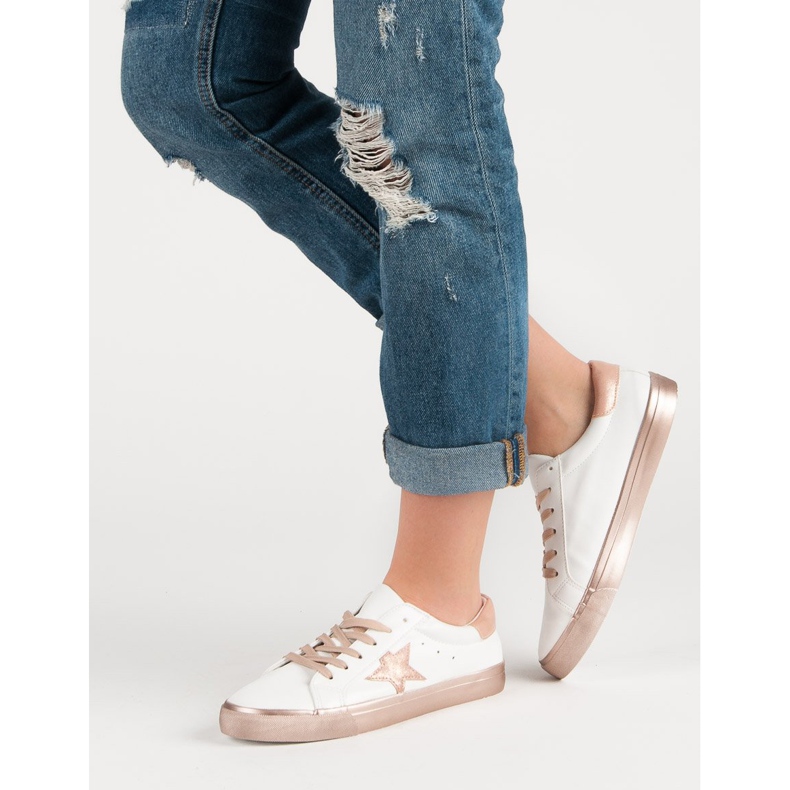 Scarpe da ginnastica basse alla moda bianco giallo 2