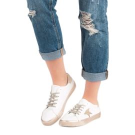 Scarpe da ginnastica basse alla moda bianco giallo 1