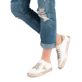 Scarpe da ginnastica basse alla moda bianca giallo 2