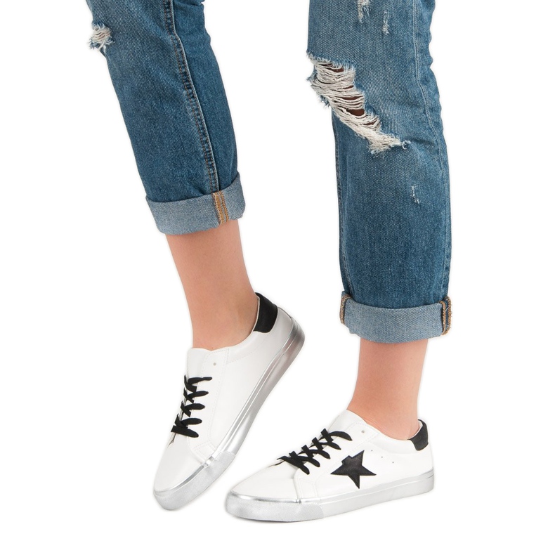 Scarpe da ginnastica basse alla moda bianca nero grigio 1