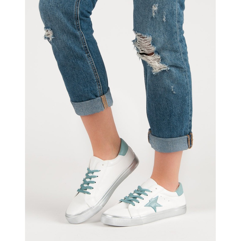 Scarpe da ginnastica basse alla moda bianco blu 2