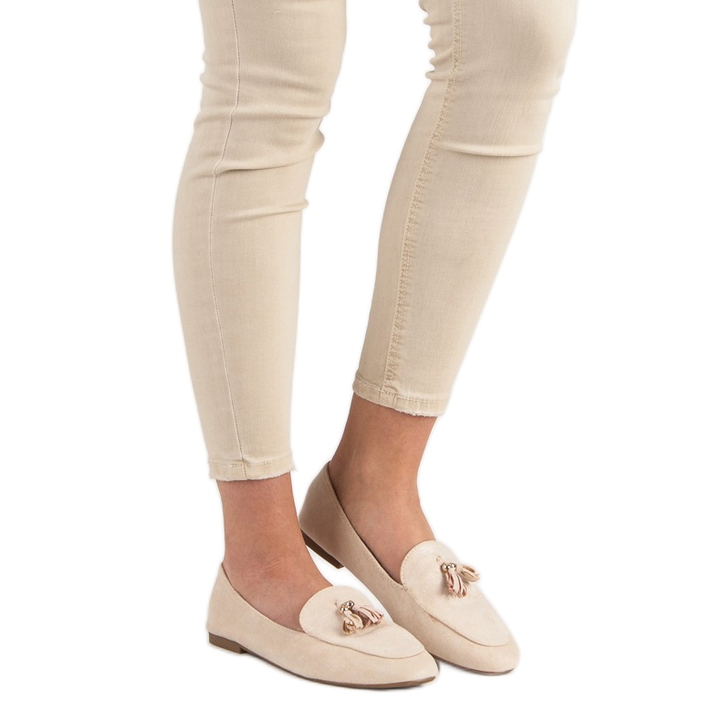 Small Swan Mocassini con glitter rosa 1