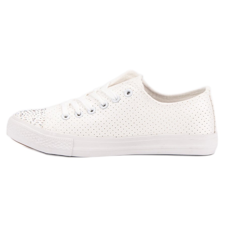 Sport Sneakers Bianche Con Cristalli bianca 1
