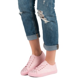 Sport Sneakers Rosa Con Cristalli 2