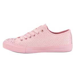 Sport Sneakers Rosa Con Cristalli 1
