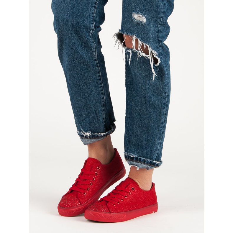 Sport Sneakers Rosse Con Cristalli rosso 1