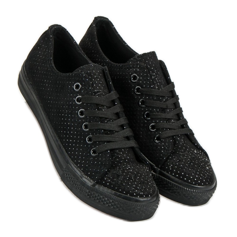 Sport Sneakers Nere Con Cristalli nero 1