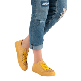 Sport Sneakers Gialle Con Cristalli giallo 2