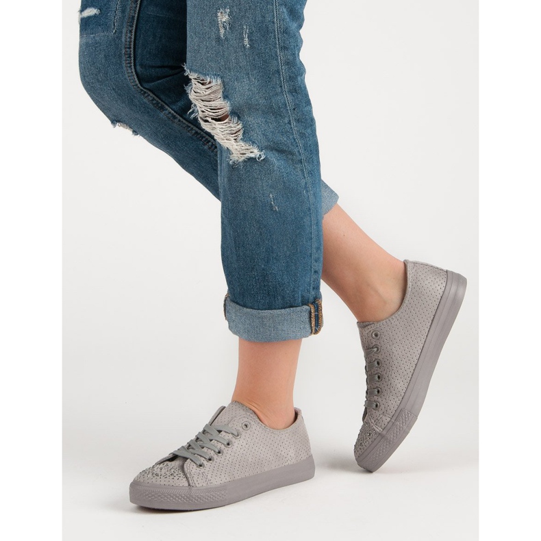 Sport Sneakers Grigie Con Cristalli grigio 2