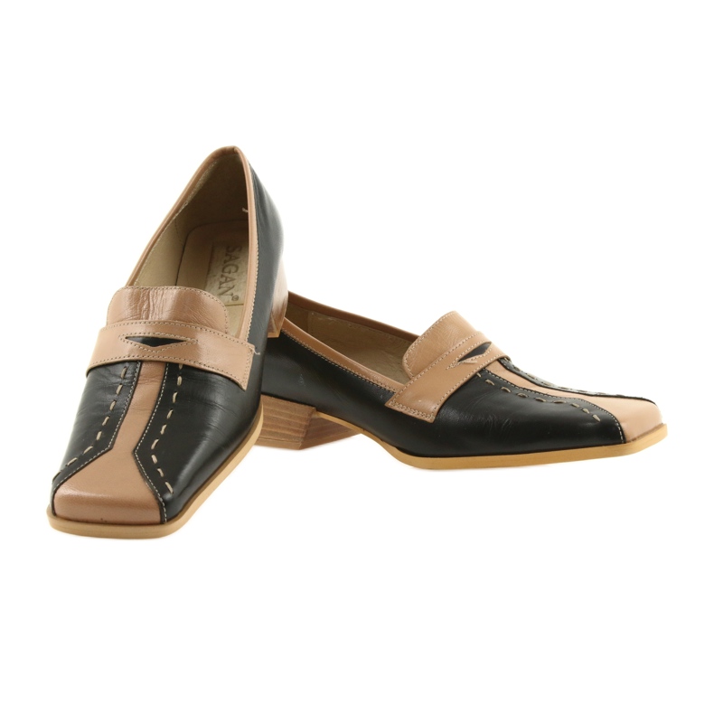 Sagan Scarpe di pelle nero marrone 2