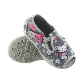 Pantofole Befado scarpe per bambini 213P107 grigio rosa 5