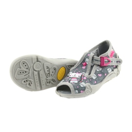 Pantofole Befado scarpe per bambini 213P107 grigio rosa 4