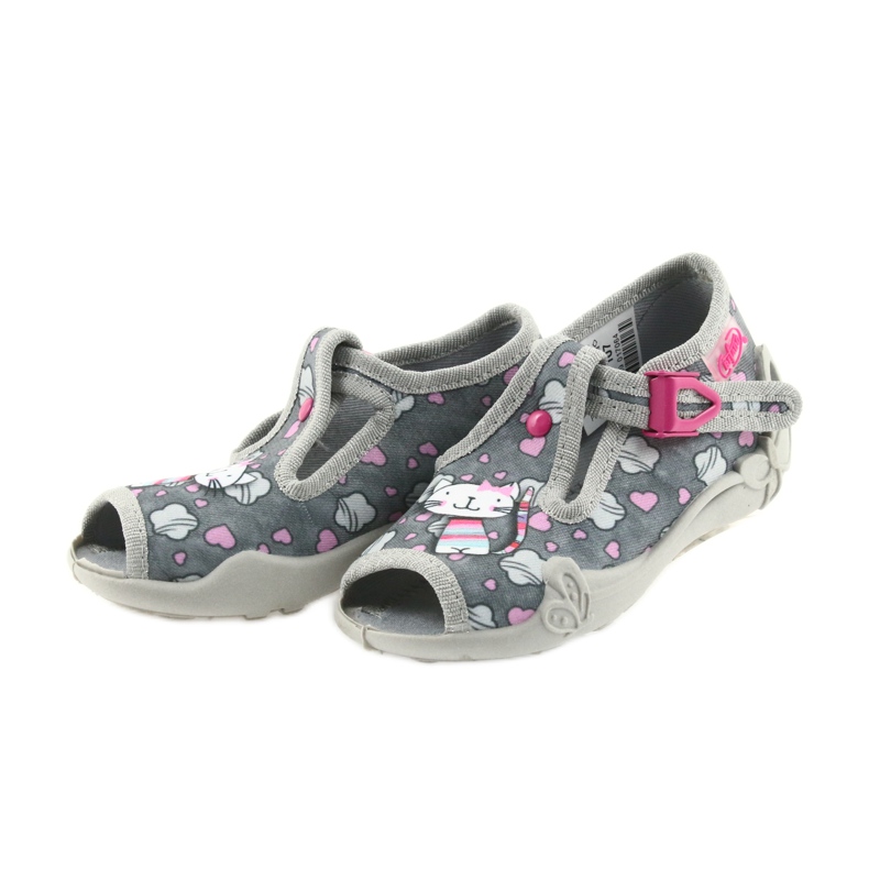 Pantofole Befado scarpe per bambini 213P107 grigio rosa 3