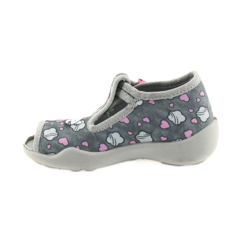 Pantofole Befado scarpe per bambini 213P107 grigio rosa 2