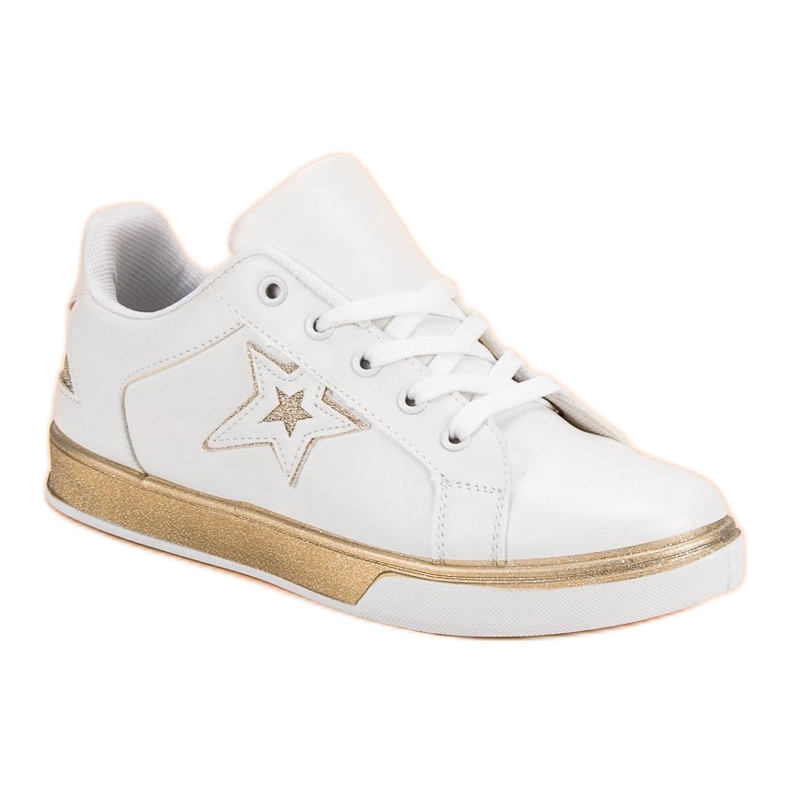 Scarpe sportive da donna bianca giallo 1