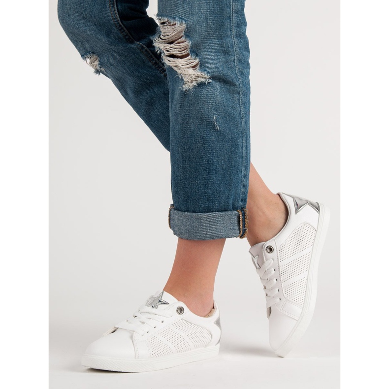 Scarpe sportive basse bianco grigio 2